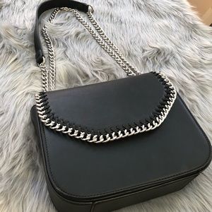 Black and chain purse